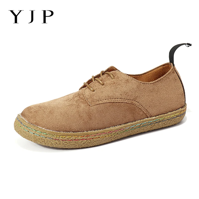 

YJP Retro Casual Women Shoes Faux Suede Leather Sneakers Lace Up Flat Shoes Women Loafers New Summer Spring Autumn Zapatos Mujer