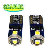 100 шт. T10 W5W Canbus 3 SMD 3030 светодиодный 2 Вт без ошибок 501 автомобильные огни авто габаритная лампа клиновидная задняя сторона лампы 6000 К белый желтый красный