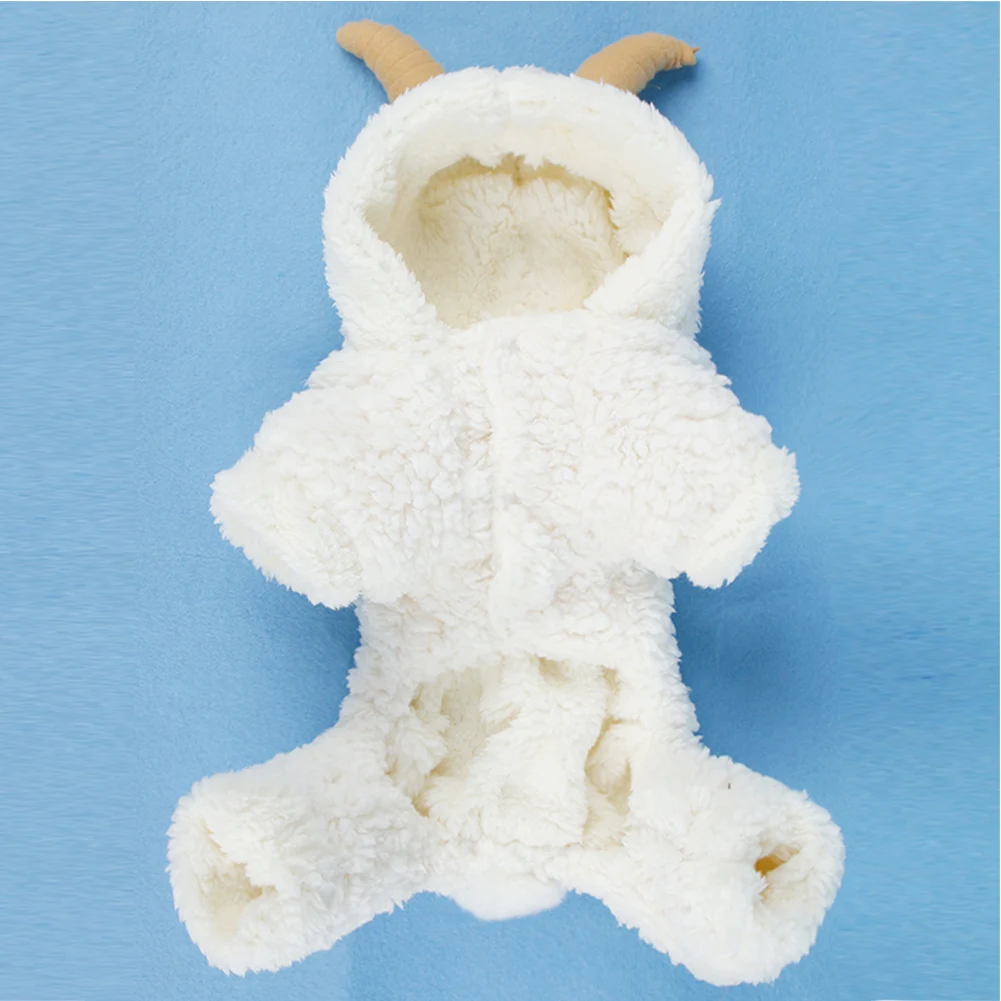 Зимняя теплая одежда для домашних животных белая овечья форма Толстовка маленькая собака свитера пальто хлопок щенок одежда наряд для