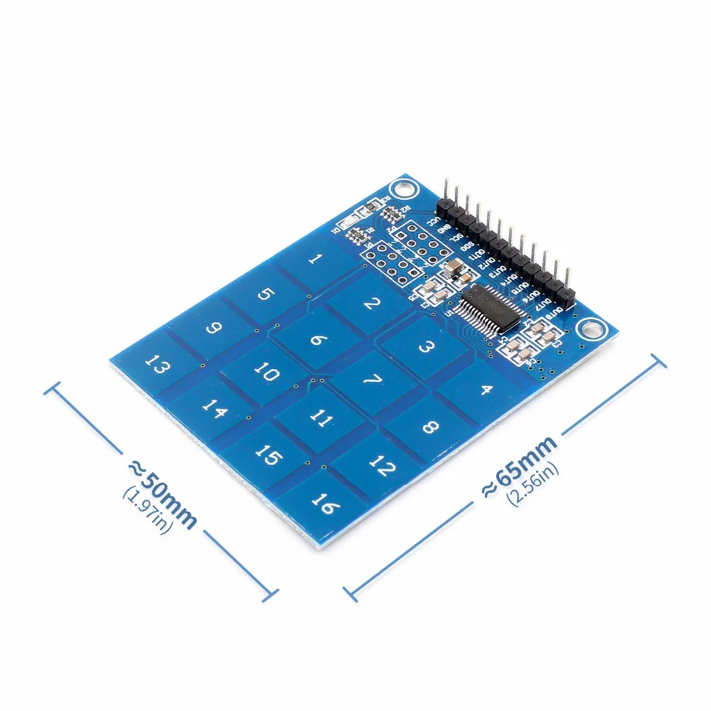 16 способ XD-62B TTP229 ёмкостный сенсорный выключатель цифровой датчик IC плата модуля 49,3 мм* 64,5 мм
