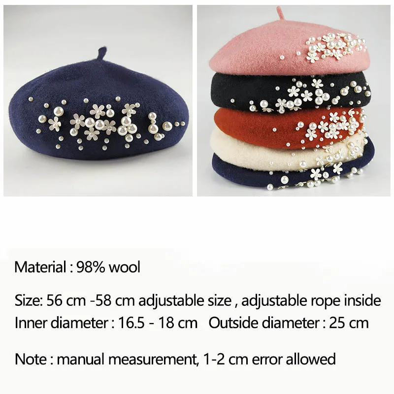 Béret Femme En Laine Mélangée Multicolore Fruits - Taille M (56-58cm), Style Lolita Sucré
