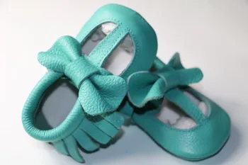 

2020 New Handmade Genuine Leather Baby Moccasins Shoes Mary jane soft sole bow Baby Shoes Newborn first walker toddler Shoes