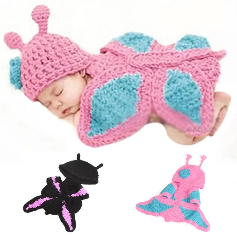Baby Costume Infant Newborn Lovely Butterfly Crochet Costume Photo