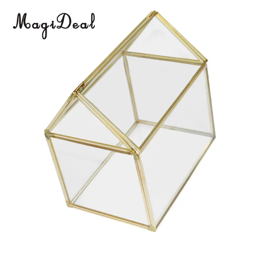 MagiDeal Irregular Glass Geometric Succulent  Planter Vase Box Terrarium Container#9