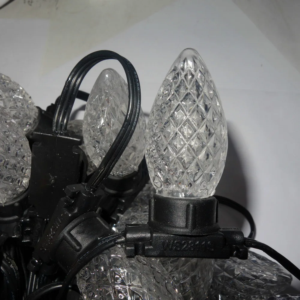 

LED C9 addressable WS2811 DC12V 8mm technicolor pixel string;50nodes/strand;all black wire and case;IP67;