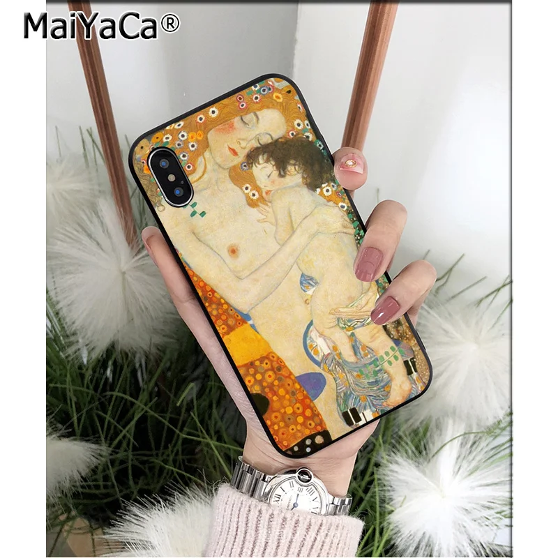 MaiYaCa Gustav Klimt Art Силиконовый ТПУ мягкий черный чехол для телефона для iPhone 8 7 6 6S Plus 5 5S SE XR X XS MAX Coque Shell