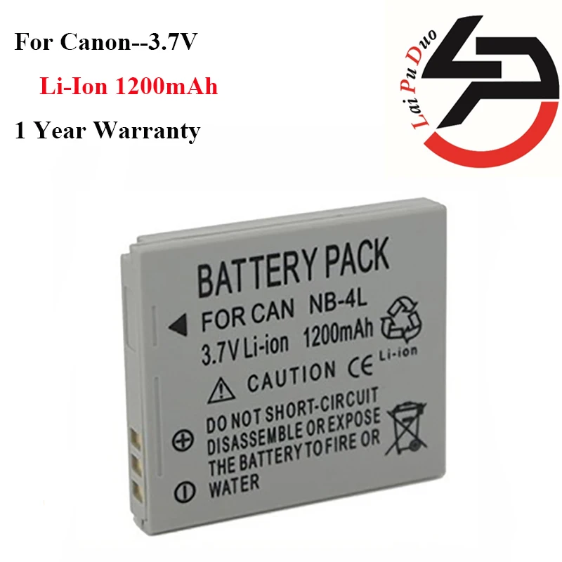 

1200mah High Quality Replacement Camera Battery For Canon NB-4L i7 30 40 50 55 60 220 SD450 SD600 SD750 SD1000 SD1100 SD1000