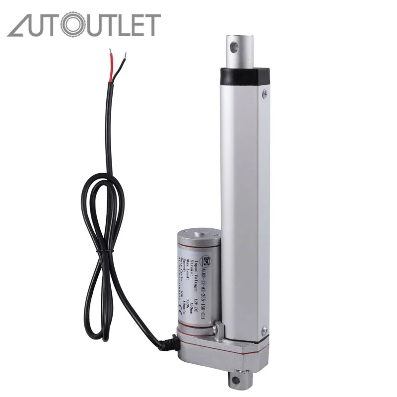 

AUTOUTLET DC12V 150mm Linear Actuator door Opener Motor Heavy Duty max. Lift 160 Lbs 750N Controller Bed Lift Table Tools