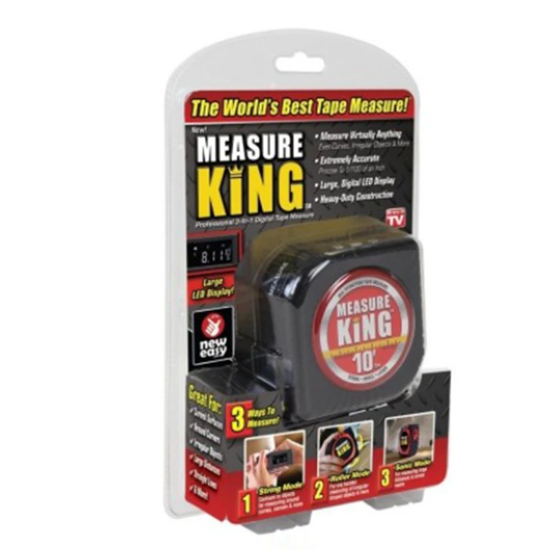 

3-in-1 Digital Tape Measure String Mode Sonic Mode Roller Mode Measuring Tools Measure King