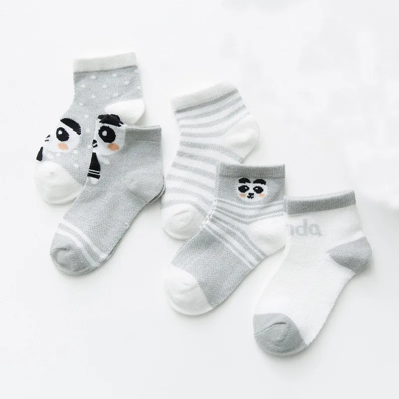 5 пар/лот, детские носки для девочек хлопковые полосатые носки для новорожденных мальчиков и девочек, Летние Стильные носки в сеточку Детские комплекты