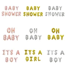 16 дюймов с надписью OH BABY Пол раскрыть письмо Фольга воздушные шары его в комплект одежды для маленьких мальчиков и девочек, душ сувениры День рождения украшения детей Baby Shower