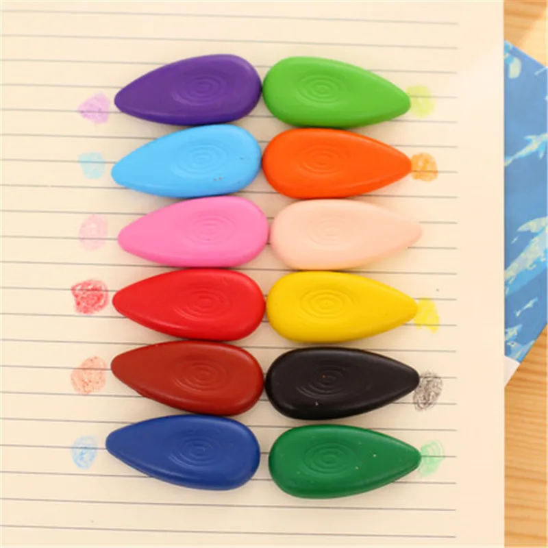 12 Couleurs Creative Non Toxique Doigt Goutte Deau Forme