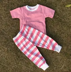 Летний день Святого Валентина малыша Пижамные комплекты одежда для сна Детская мода дизайн в розовый в полоску пижамы