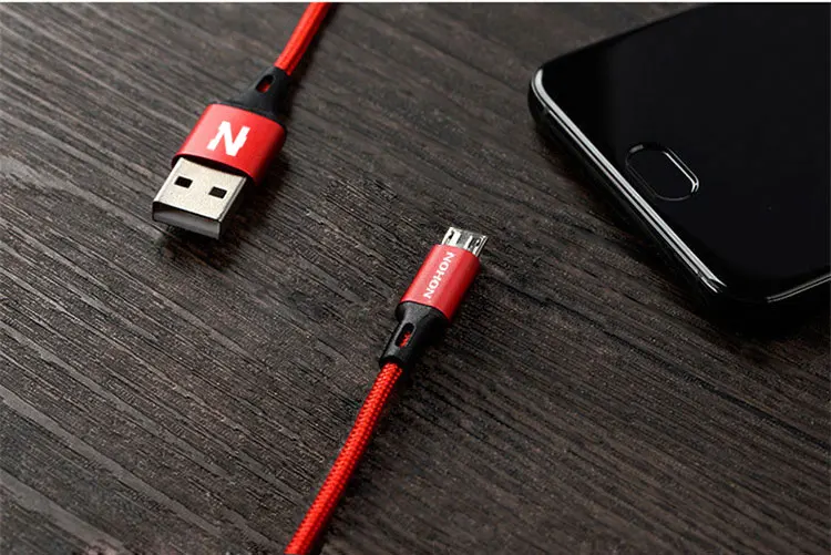 NOHON Mirco USB нейлоновый кабель для samsung Xiaomi LG Quick Charge Mirco USB кабели Android провод для зарядки мобильного телефона шнур для передачи данных 1 м