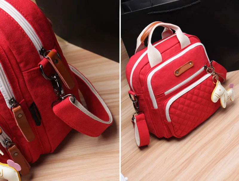 Baby Diaper Bag Canvas Mummy Large Capacity Backpack Nappy Handbag Portable Travel Maternity Women Shoulder Bag Mochila BB6016 (10)