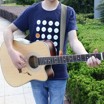 

Pure Color Acoustic Guitar Strap Army Green/Yellow/Black Adjustable Cotton Guitar Belt With PU Leather Ends Guitar