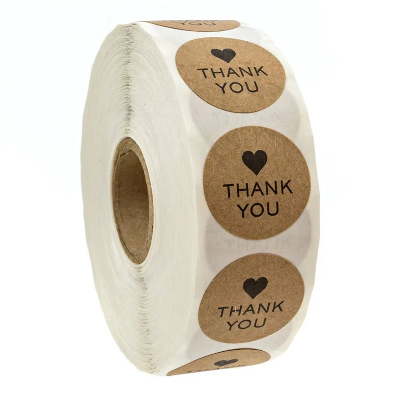 

500pcs 1 inch THANK YOU Stickers DIY Cake Biscuit Baking Sealing Labels Gift Box Adhesive Sticker Scrapbooking Kawaii Stationery