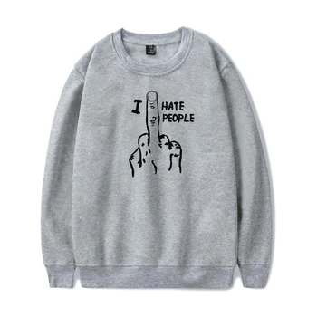 

I Hate People unisex sweatshirt new Kpop fashion letter print O-neck long-sleeved fashion style sweatshirt 2018 casual top