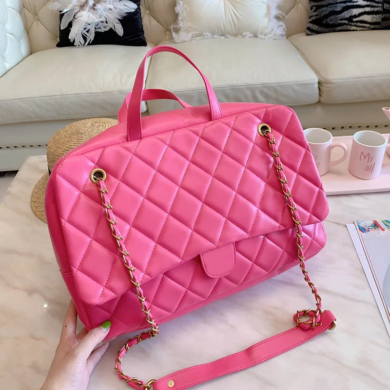 

2019 Luxury Brand Big 39*26cm Women Famous Designer Chain Shoulder Bag Handbag Crossbody For Women Genuine Leather Bags