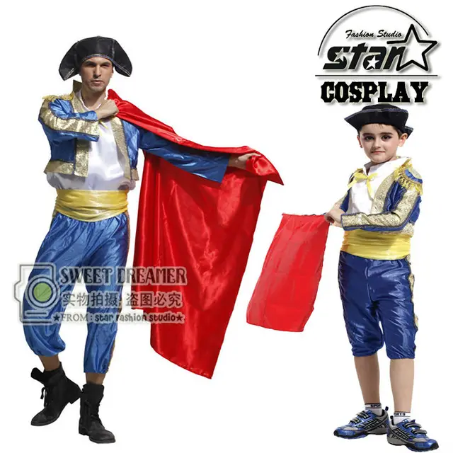 father and son matching suits halloween costumes cosplay matador costume spanish bullfighters dancing costumes uniforms sc