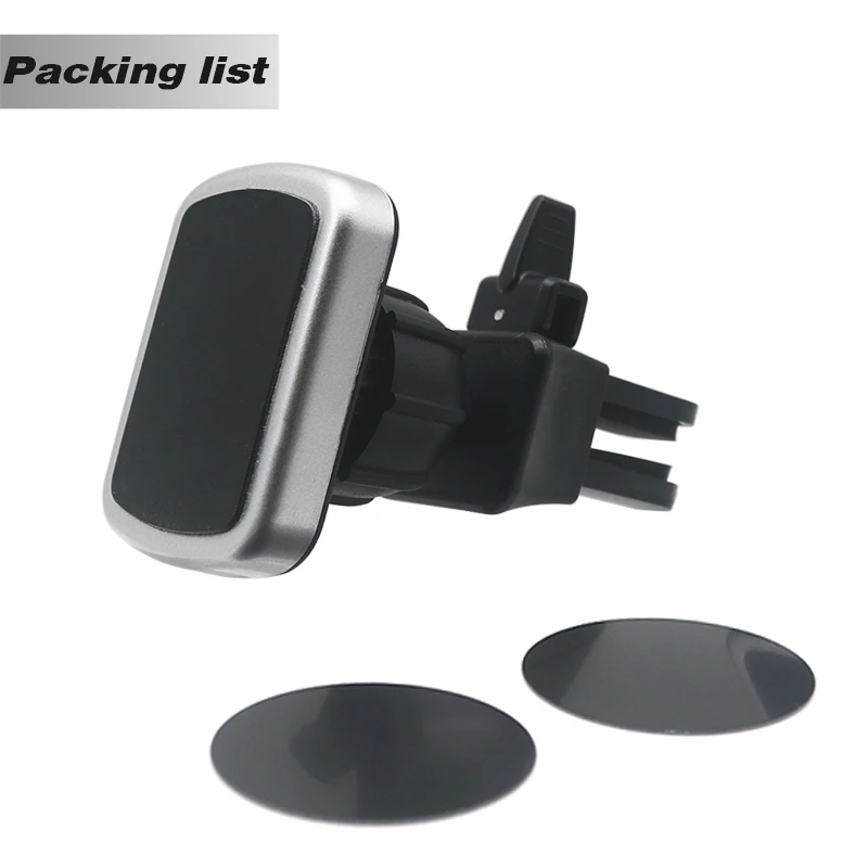 Магнитный автомобильный держатель для телефона с быстроразъемной кнопкой, универсальный Фиксатор с вентиляционным отверстием, магнитный автомобильный держатель для телефона для сотовых телефонов - Цвет: Черный
