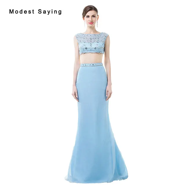 Light Blue Mermaid Prom Dress