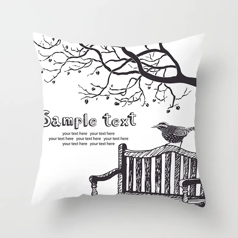 Black Style Pillowcase Cushion Cover Seat 45*45cm Sofa Home House Decorative Pillows TPR036 | Дом и сад