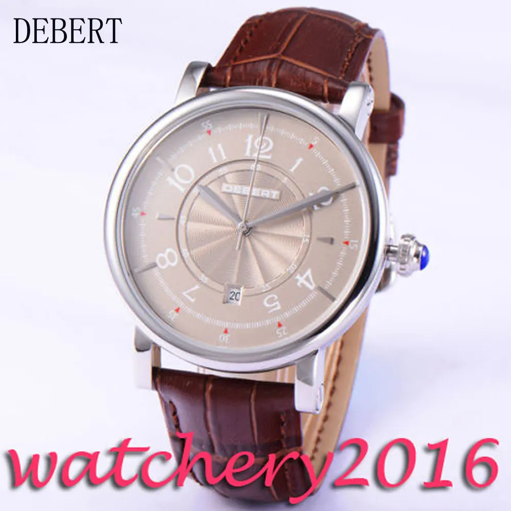 

New 43mm Debert grey dial polished case 21 jewels miyota 8215 Automatic movement men's Watch