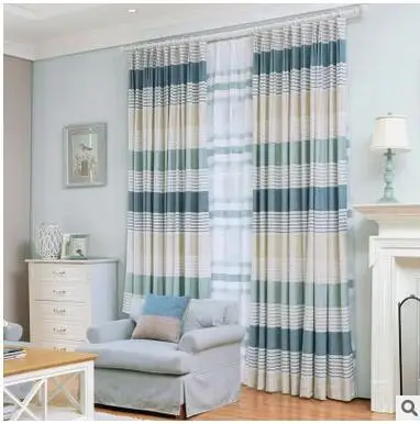 Новинка 2 цвета синие/розовые полосатые Современные/средиземноморские занавески