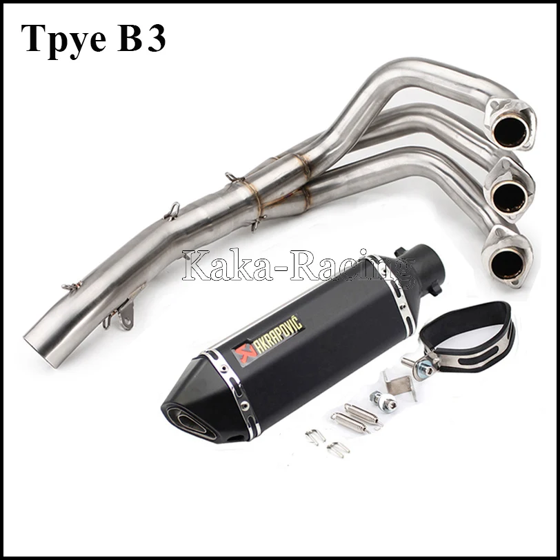 MT-09 FZ-09 Motorcycle Akrapovic Exhaust Muffler Full System Slip-on modified Pipe For Yamaha MT09 FZ09 - Цвет: Type B3