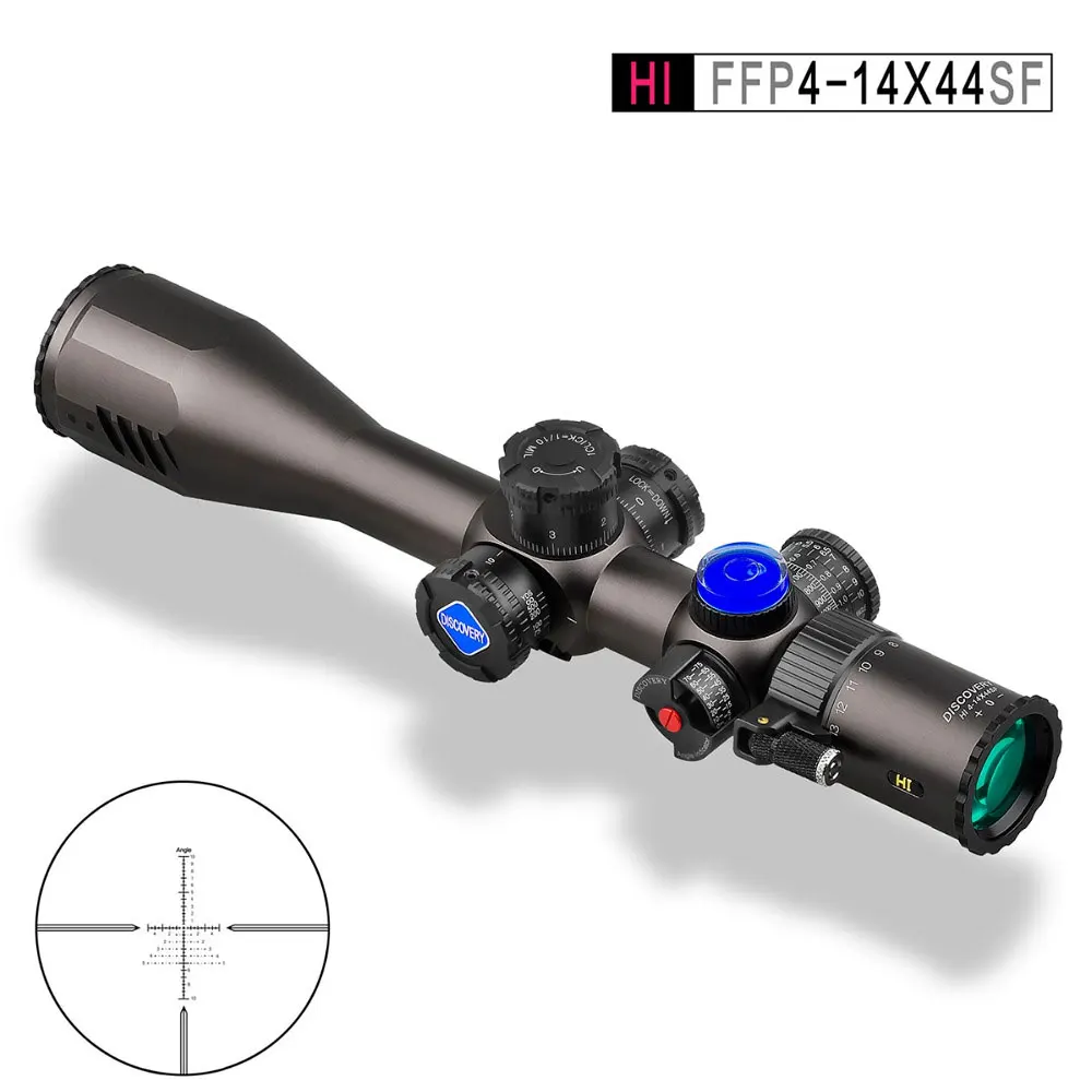 Discovery HI 4-14X44SF FFP Scope тактический охотничий прицел первая фокальная плоскость прицелы Windage сетка с углом указано