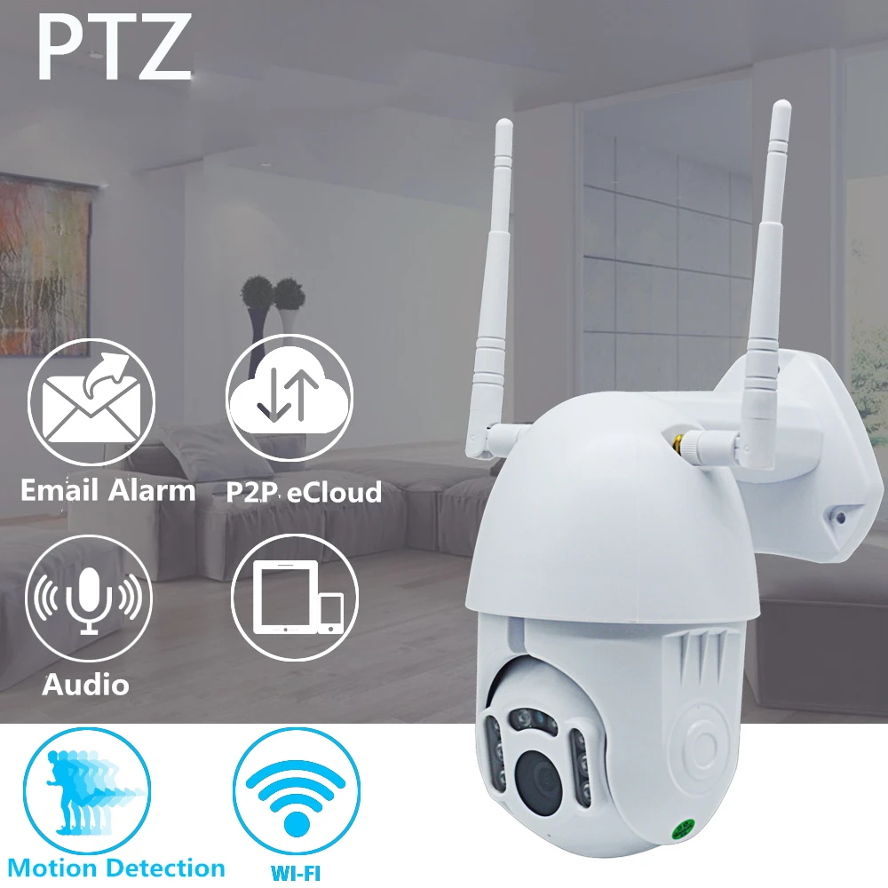 Waterproof High Definition 2MP Wireless Wifi Speed CCTV Camera Two Way Audio Motion Detection 19201080P Pan Tilt 3.6mm Cameras 6