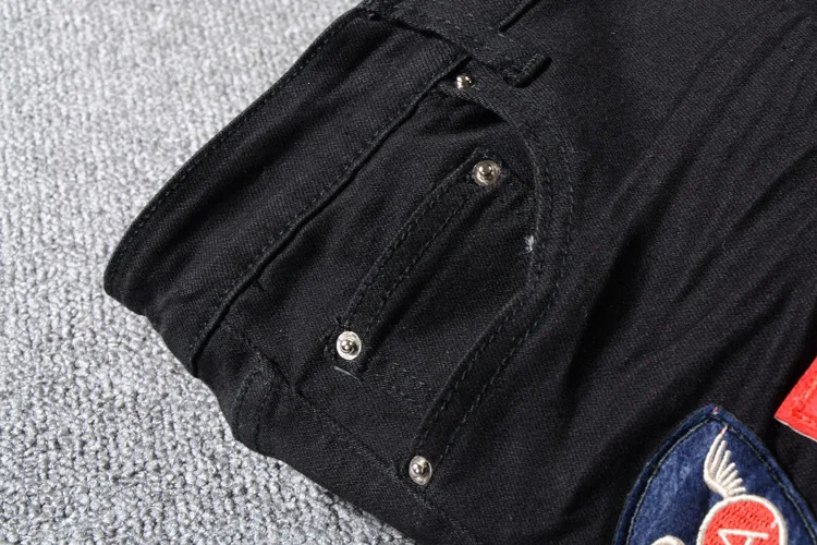 ABOORUN мужские модные рваные джинсы обтягивающие Лоскутные узкие джинсы для ночного клуба брендовые джинсы для мужчин R384