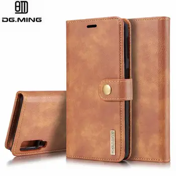 

DG Ming Cowhide Leather Card Slots Wallet Magnetic Detachable Case Cover for Samsung Galaxy A7 2018