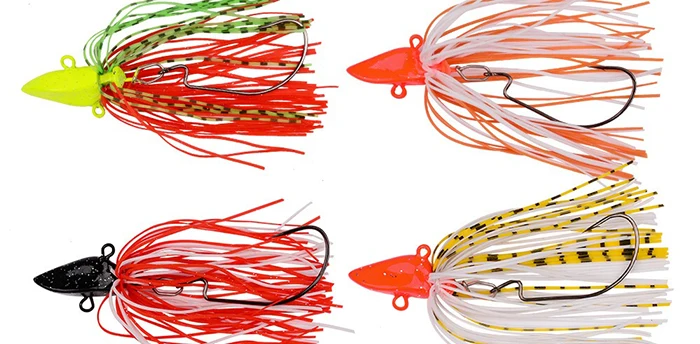 Fishing Lure Buzz Bait Spinnerbait Spinner Spoons Lead head Metal Hook Rubber Jig Head 7.7cm 7g 5pcs Fishing Tackle  (13)