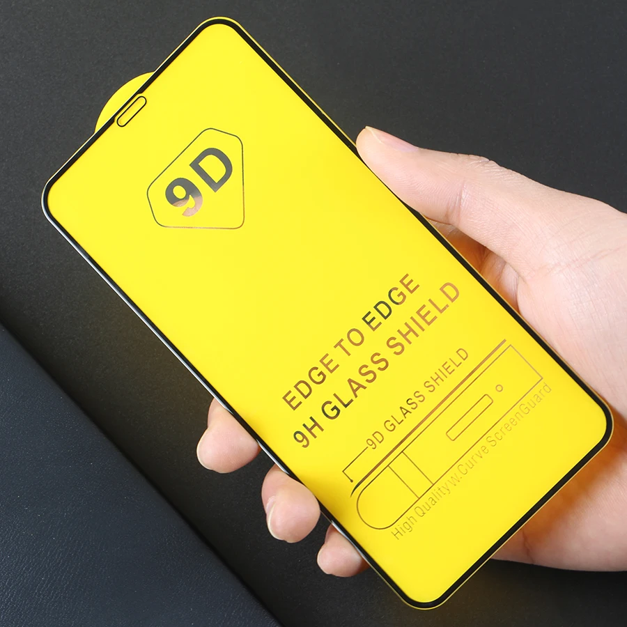 9D Full Glue Curved Tempered Glass For iPhone XS Max Full Screen Protector Glass For iPhone X XR Protective Film