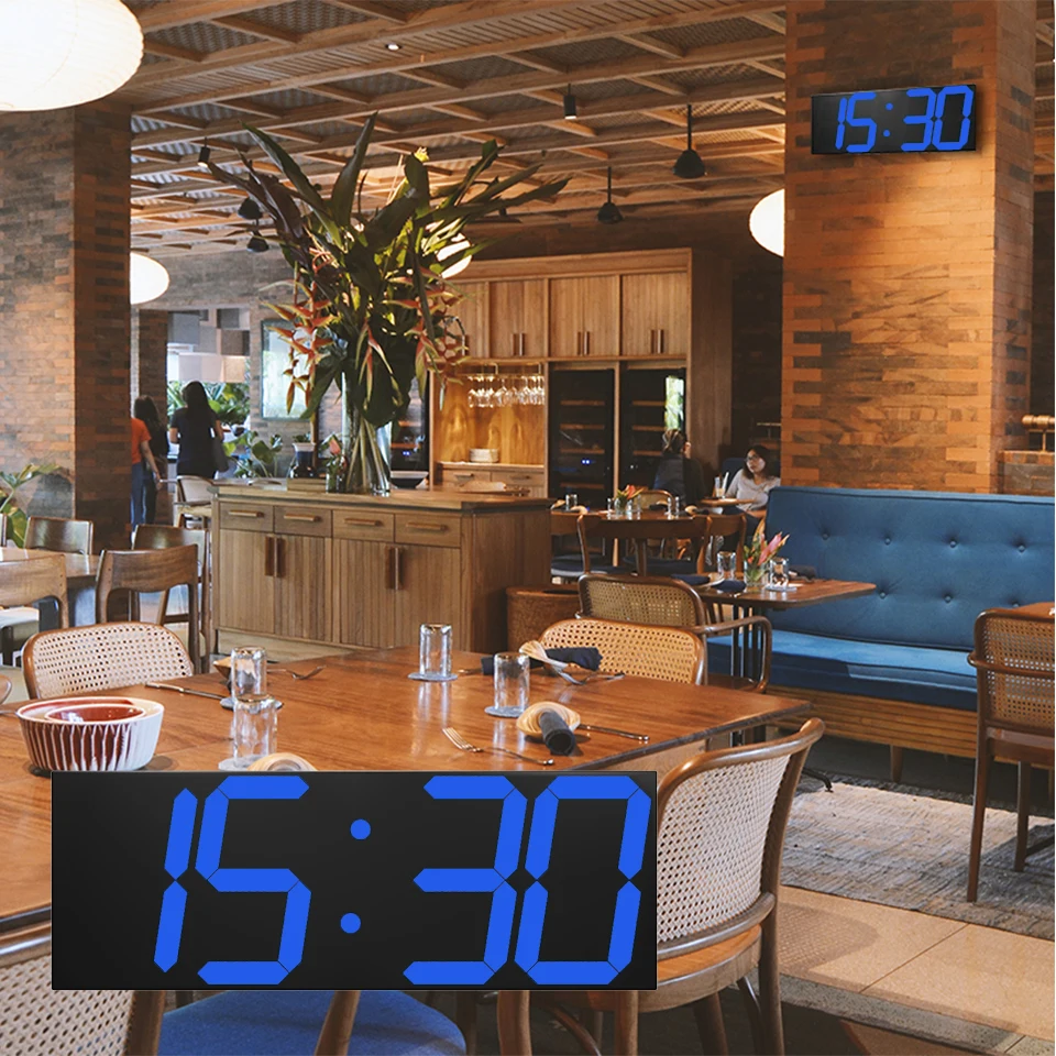 

Anpro 3D Large LED Digital Wall Clock Date Time Celsius Nightlight Display Table Desktop Clocks Alarm Clock From Living Room