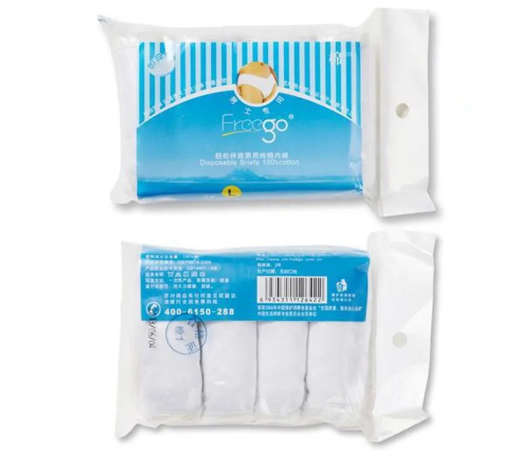 4pcs/bag Mens Disposable Underwear 100 Cotton Men Briefs For Travel
