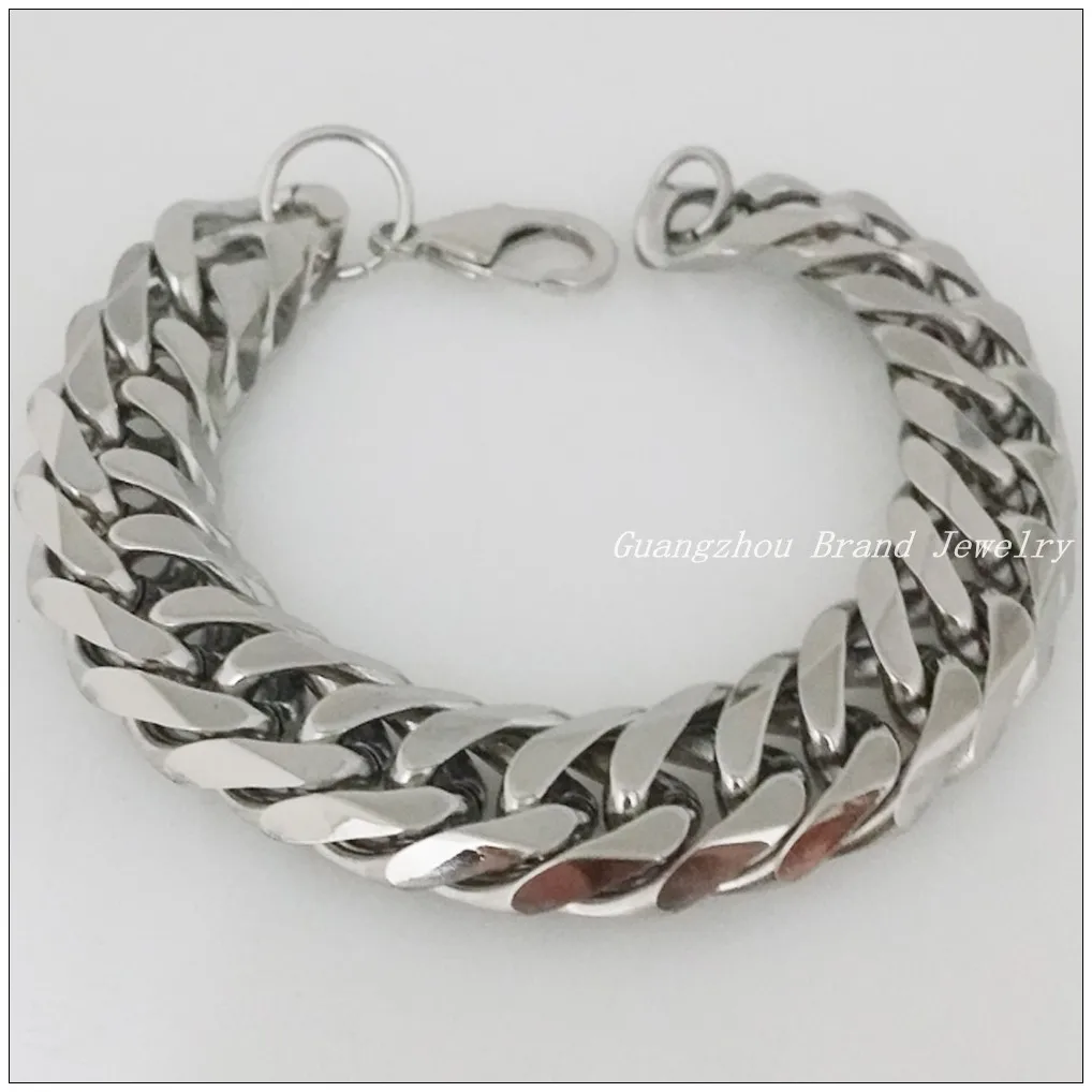 

9.05"*16mm High Quality 316L Stainless Steel Silver Gold Curb Cuban Chain Men's Boy's Bracelet Bangle Fashion Jewelry