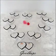 Партия из 10 пар, дизайн в виде сердца, кольца, витрина для ювелирных изделий, витрина для свадебных пар