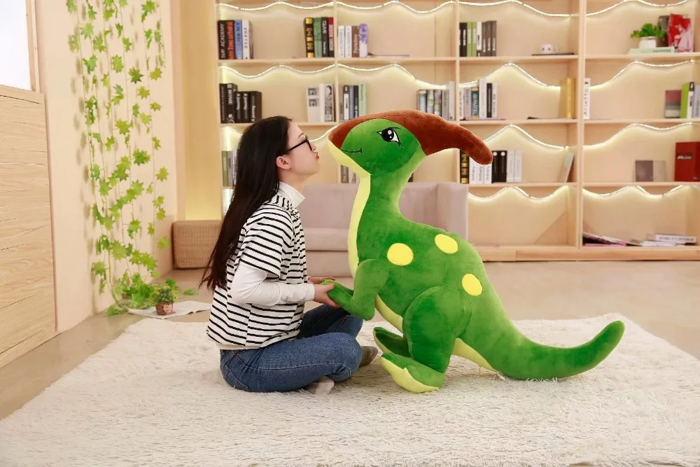 Paractenosaurus динозавр, игрушка кукла зеленый/синий постоянного динозавров Дино плюшевые игрушки для мальчиков Детский подарок на Рождество, 55/75/95 см