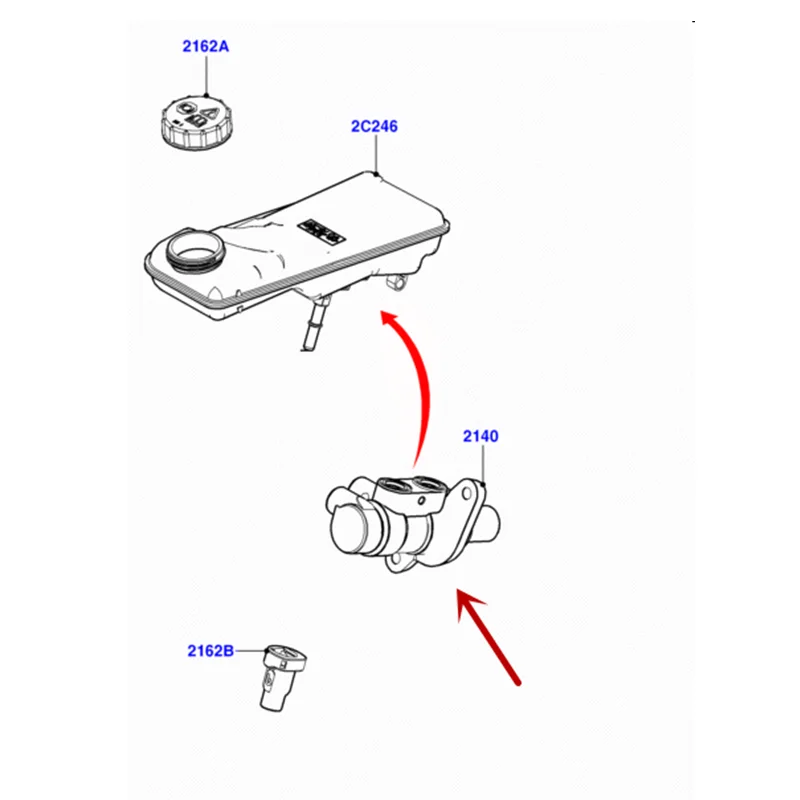 Главный тормозной цилиндр подходит для 2007Fo rd Mon deo2008 тормоз насос главный тормозной цилиндр с резервуар для масла сборки тормозной цилиндр
