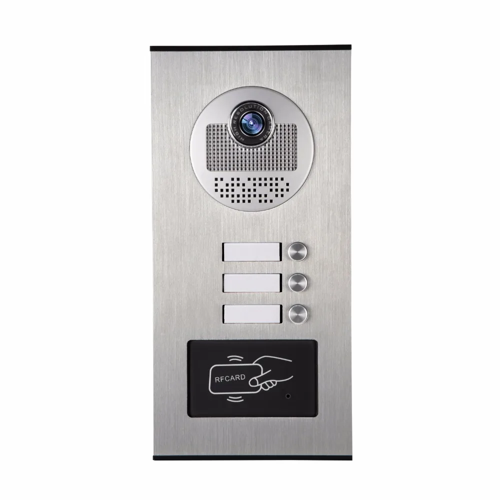 Yobang безопасности 7 "Видеодомофоны телефон двери 3 белые мониторы Дверные звонки Камера для 3 Семья квартира + доступ RFID Системы