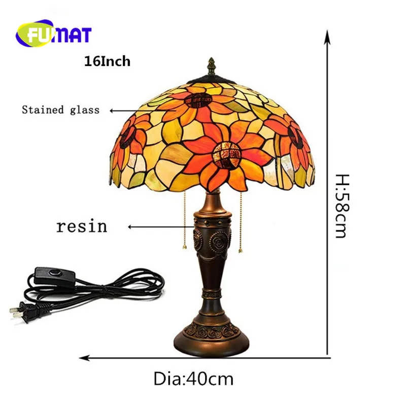 10Sunflower Stained Glass Tiffany Table Lamp