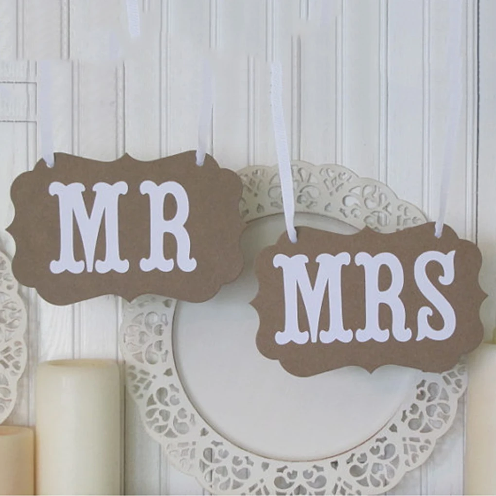 2 шт./компл. Mr Mrs надпись с буквами невесты жениха баннер сделай сам декор фото