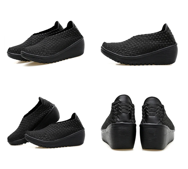 QJ 886 Elastic Fiber Woven Women Platform Shoes - 2