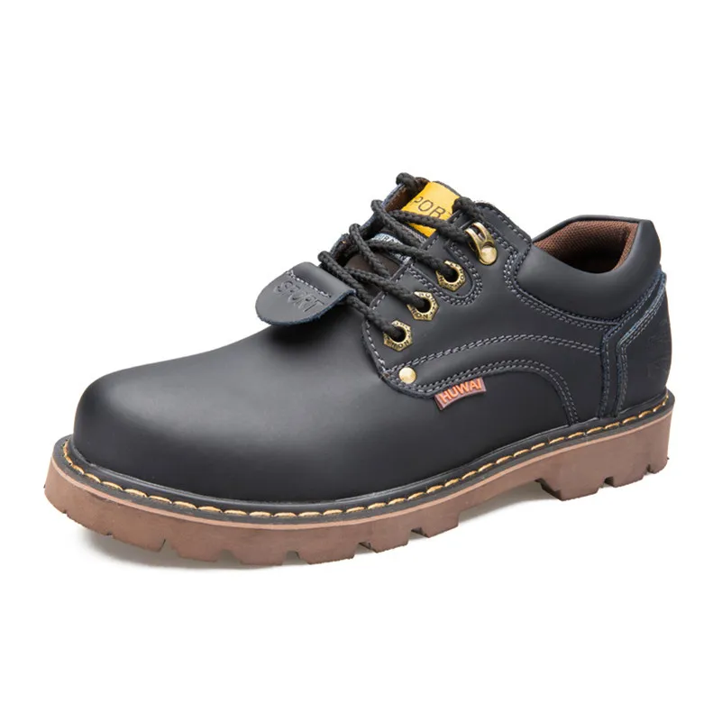

Trendy Cool Style Men's Ankle Thick Snow Boots Genuine Leather Good Quality Male Casual Large Size Riding Hiking Shoes