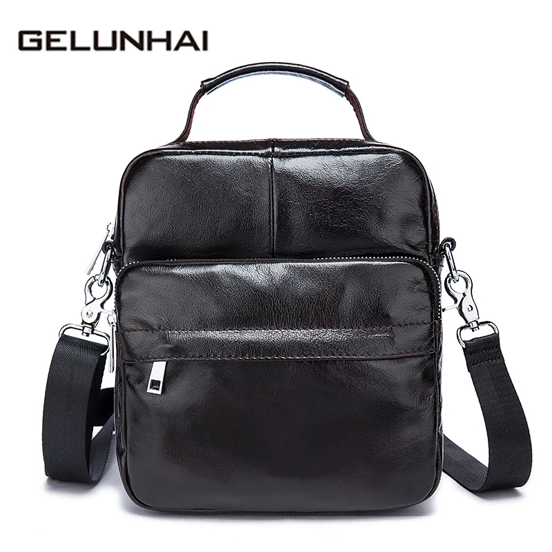 

2019 Special Offer Zipper Genuine Leather Bag Men Crossbody Bags Men's Messenger Lather New Shoulder Handbags Small Male 8842