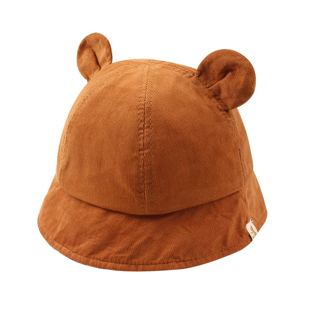 Fashion Baby Bucket Hat For Girls Cute Bear Ears Hat Toddler Kids Hat Caps Cotton Boys Girls Sun Cap Autumn Baby Girls Clothing (14)