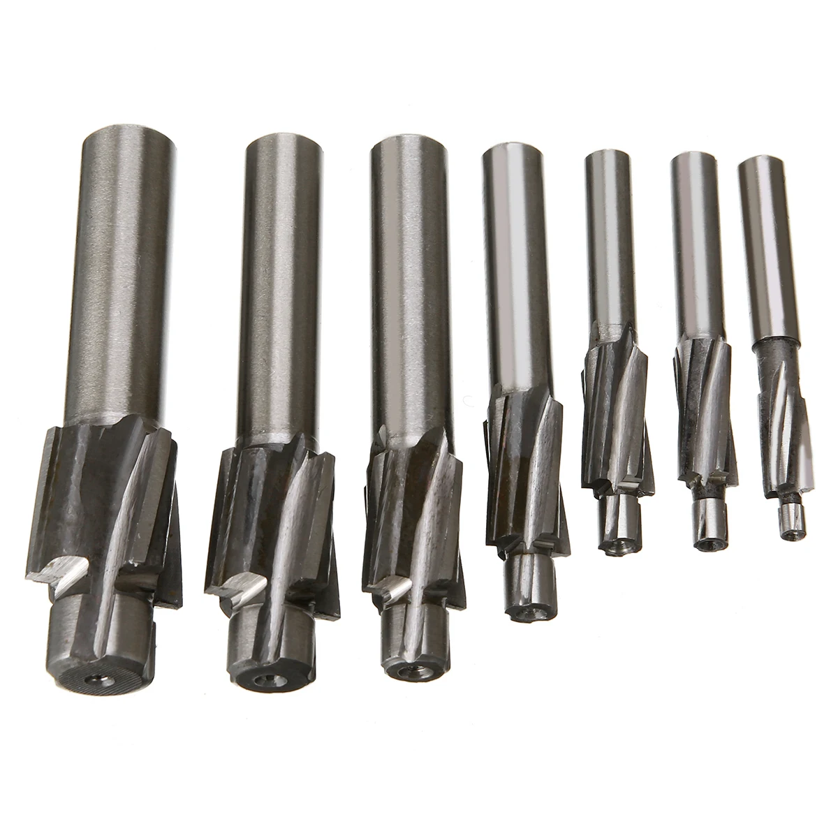 5Pcs M3-M8 HSS Countersink bore End Mill Pilot Slot Milling Cutter CNC Mill Sets